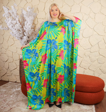 Silky Satin Jalabiya - Printed