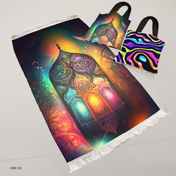 سجادة صلاة + شنطة توت باج (مطبوع)