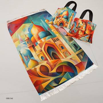 سجادة صلاة + شنطة توت باج (مطبوع)