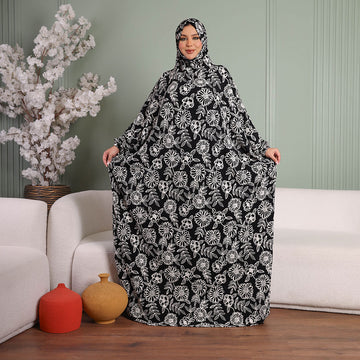 ثوب صلاة چيرسيه كويتي- مطبوع مع غطاء الرأس