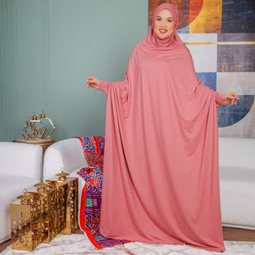 Practical Bahraini prayer dress with headscarf- plain