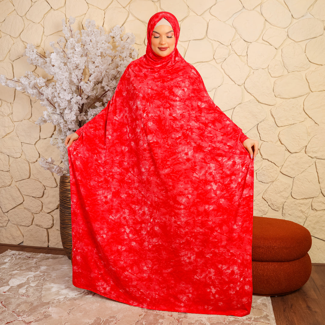 ثوب صلاة بحريني - مطبوع عملي مع غطاء الرأس