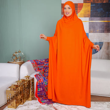 ثوب صلاة بحريني - ساده عملي مع غطاء الرأس