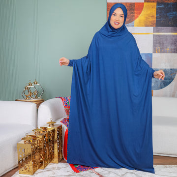 ثوب صلاة بحريني - ساده عملي مع غطاء الرأس