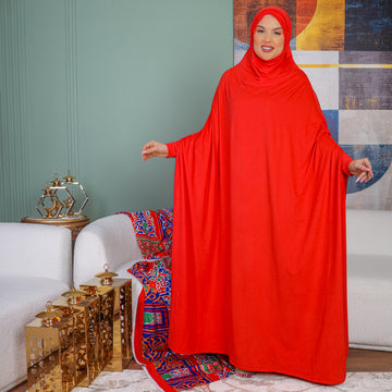 ثوب صلاة بحريني - ساده عملي مع غطاء الرأس