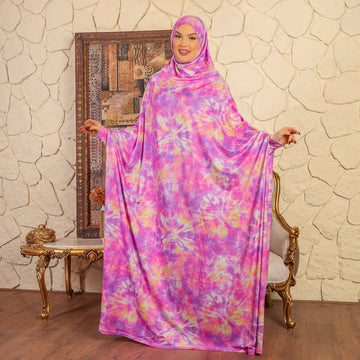 ثوب صلاة بحريني - مطبوع عملي مع غطاء الرأس