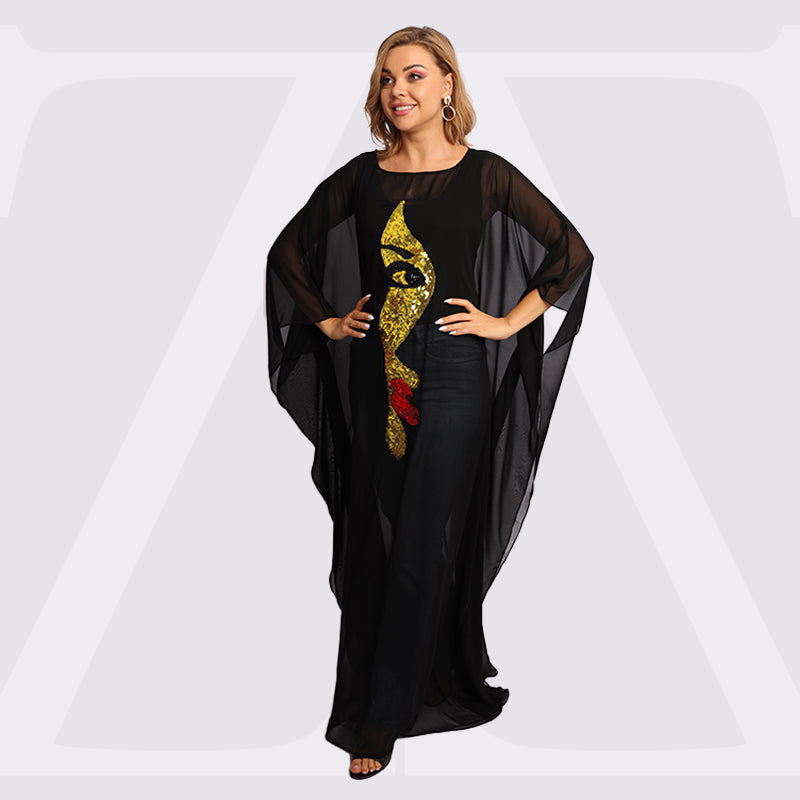 چلابية دبي شيفون - تطريز