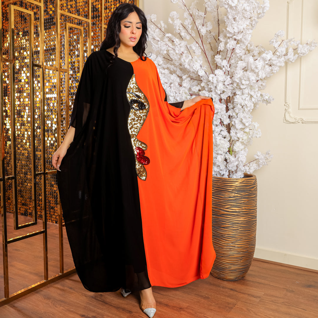 چلابية دبي شيفون - تطريز