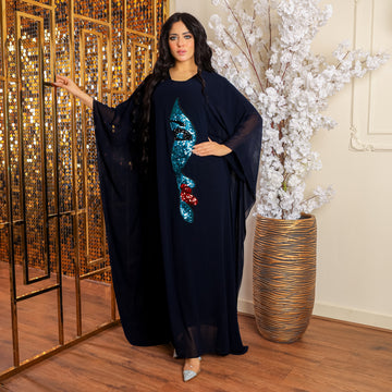 Dubai  Chiffon Jalabiya- Embroidered