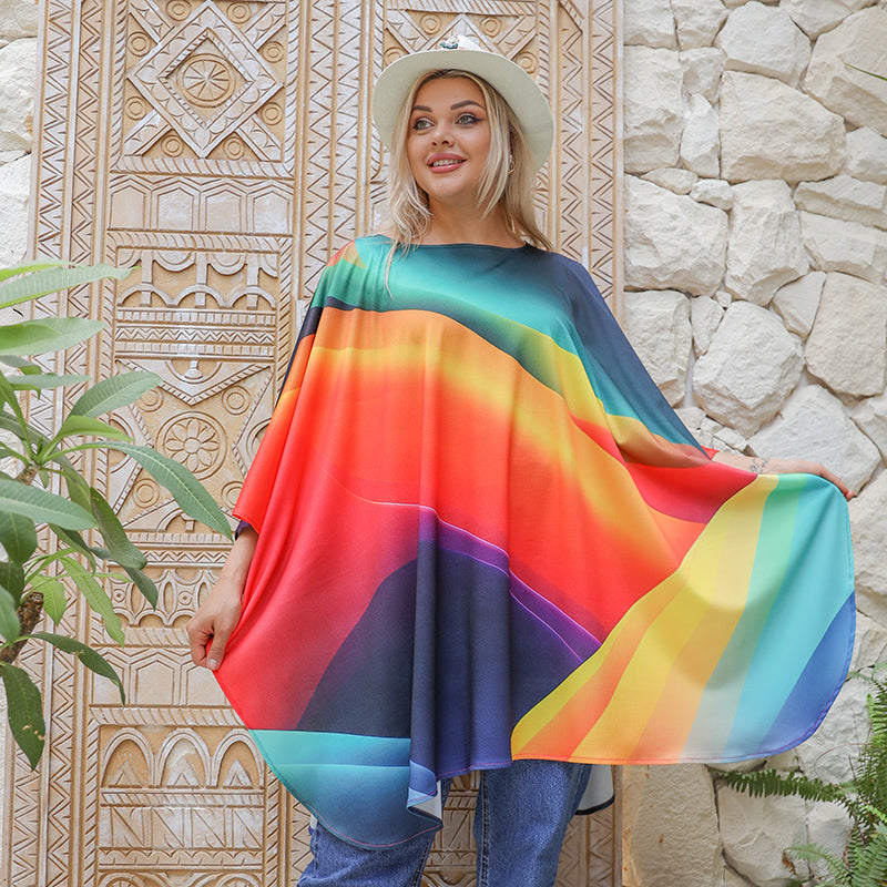 Autumn poncho - printed