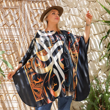 Autumn poncho - printed