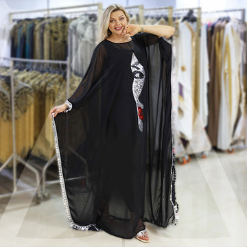 Dubai Chiffon Jalabiya- Embroidered