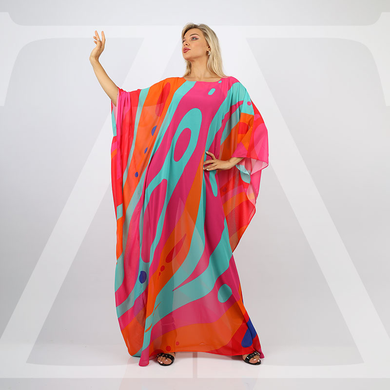 چلابية دبي شيفون - مطبوع