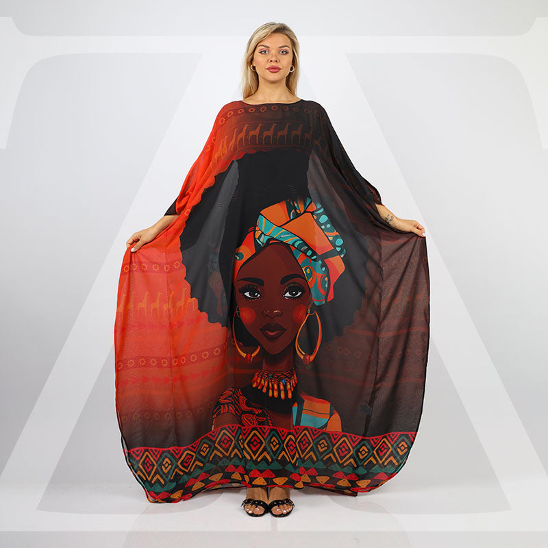 چلابية دبي شيفون - مطبوع