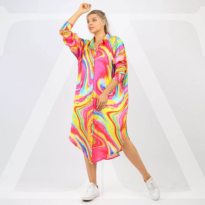 بلوزة حرير ستان- مطبوعة