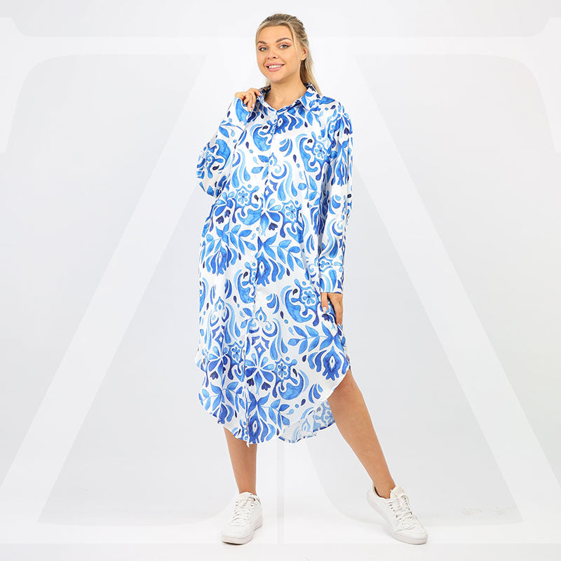 بلوزة حرير ستان- مطبوعة