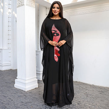 Dubai Chiffon Jalabiya- Embroidered