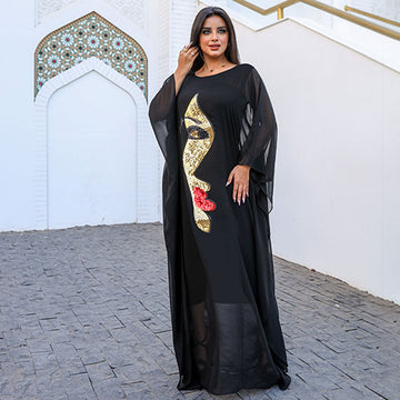 Dubai Chiffon Jalabiya- Embroidered