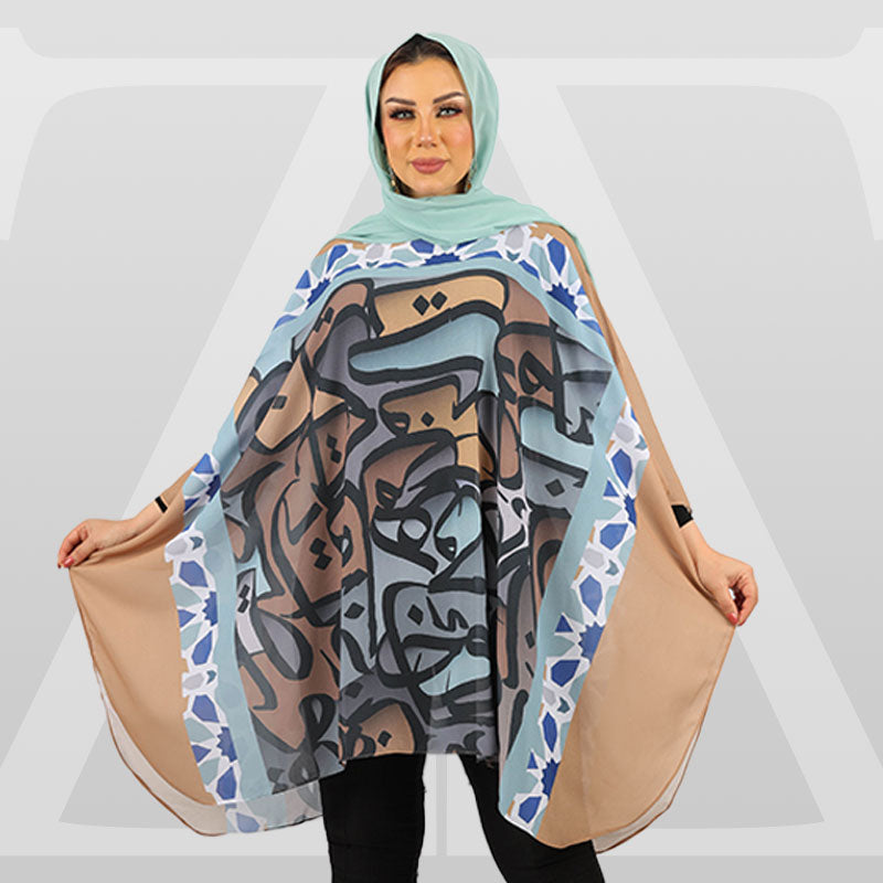 Chiffon Poncho - Printed