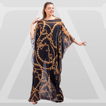 چلابية دبي شيفون - مطبوع