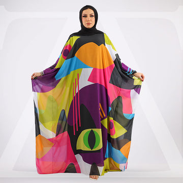 چلابية دبي شيفون - مطبوع
