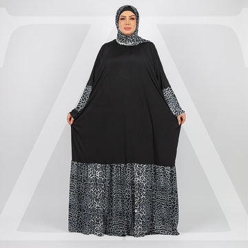 Practical Saudi Jersey  prayer dress with headscarf