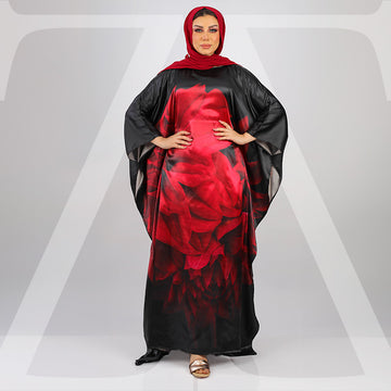 Dubai Silky Satin Jalabiya - Printed