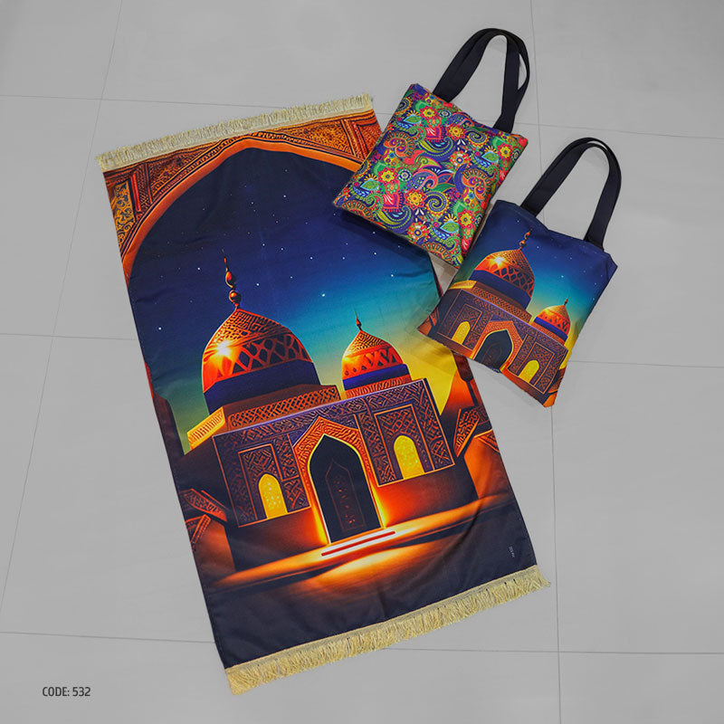 سجادة صلاة + شنطة توت باج (مطبوع)