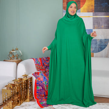 ثوب صلاة بحريني - ساده عملي مع غطاء الرأس