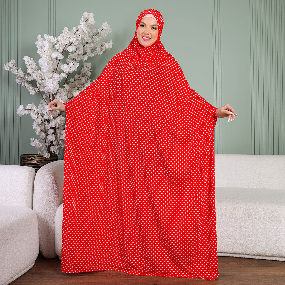 ثوب صلاة چيرسيه كويتي- عملي مع غطاء الرأس