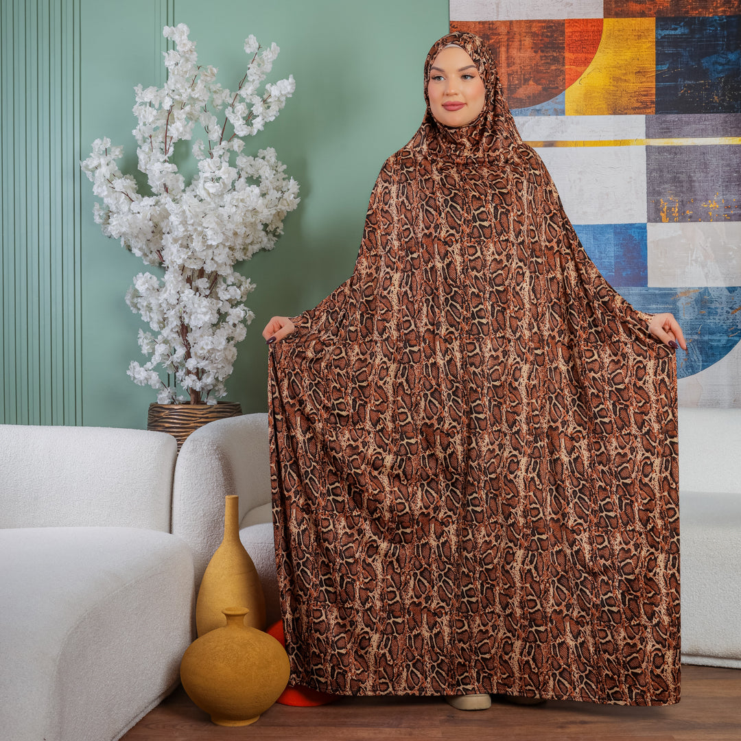 ثوب صلاة چيرسيه كويتي- عملي مع غطاء الرأس