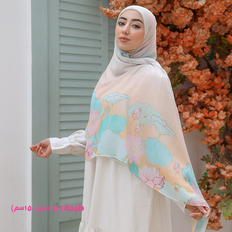 شيلة شيفون مربع - مطبوع