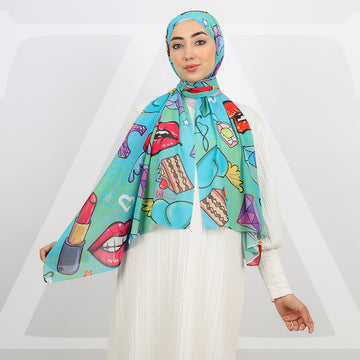 Mini Chiffon Hijab -Printed