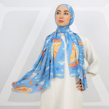 Mini Chiffon Hijab -Printed