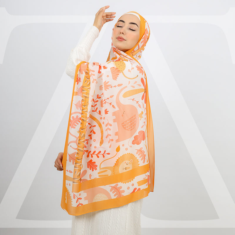 ميني شيلة شيفون - مطبوع