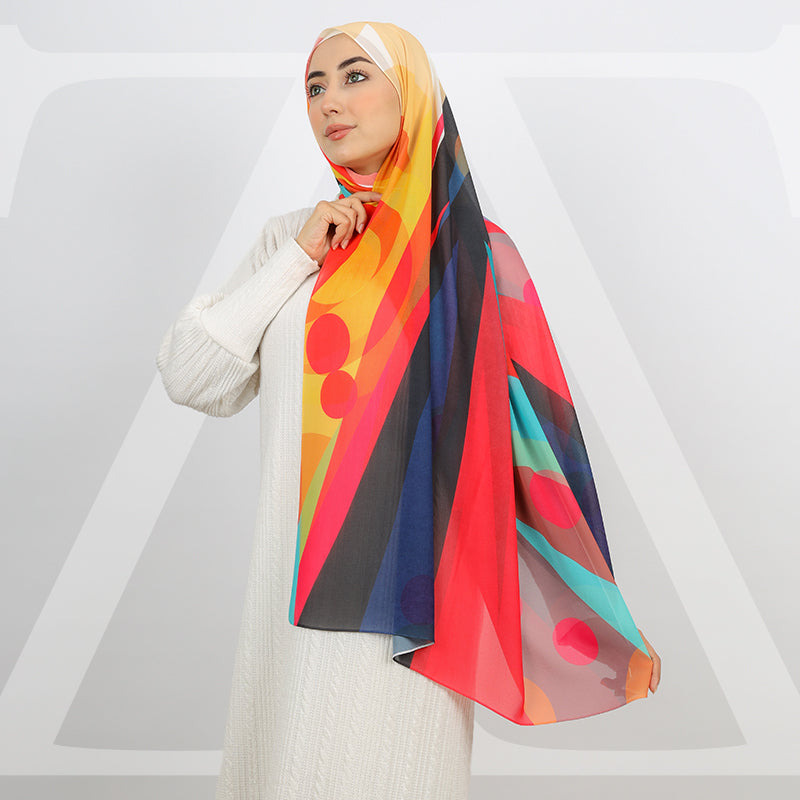 ميني شيلة شيفون - مطبوع