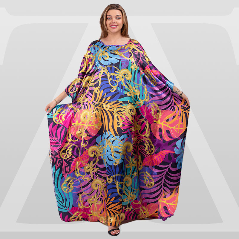Dubai Silky Satin Jalabiya - Printed