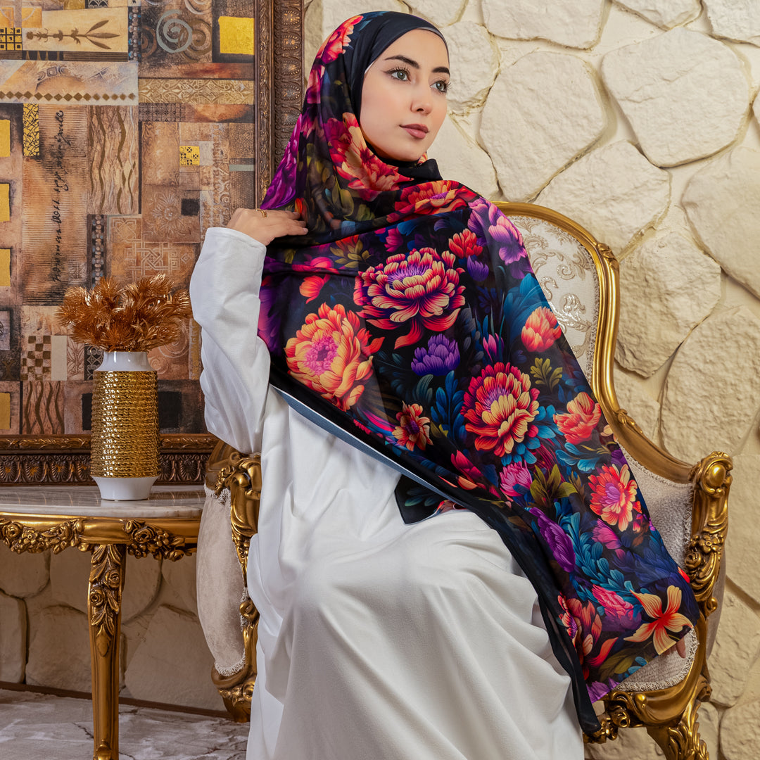 طرحة شيفون - مطبوع