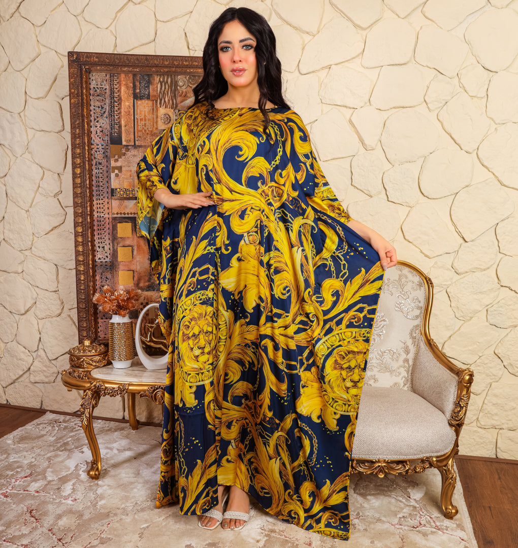 Dubai  Silky Satin Jalabiya - Printed