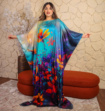 Dubai  Silky Satin Jalabiya - Printed