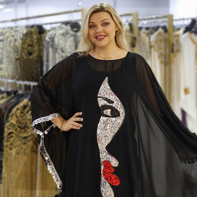 Dubai  Chiffon Jalabiya- Embroidered