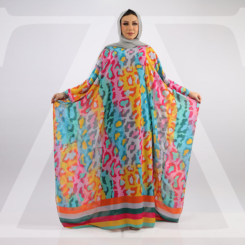 چلابية دبي شيفون - مطبوع