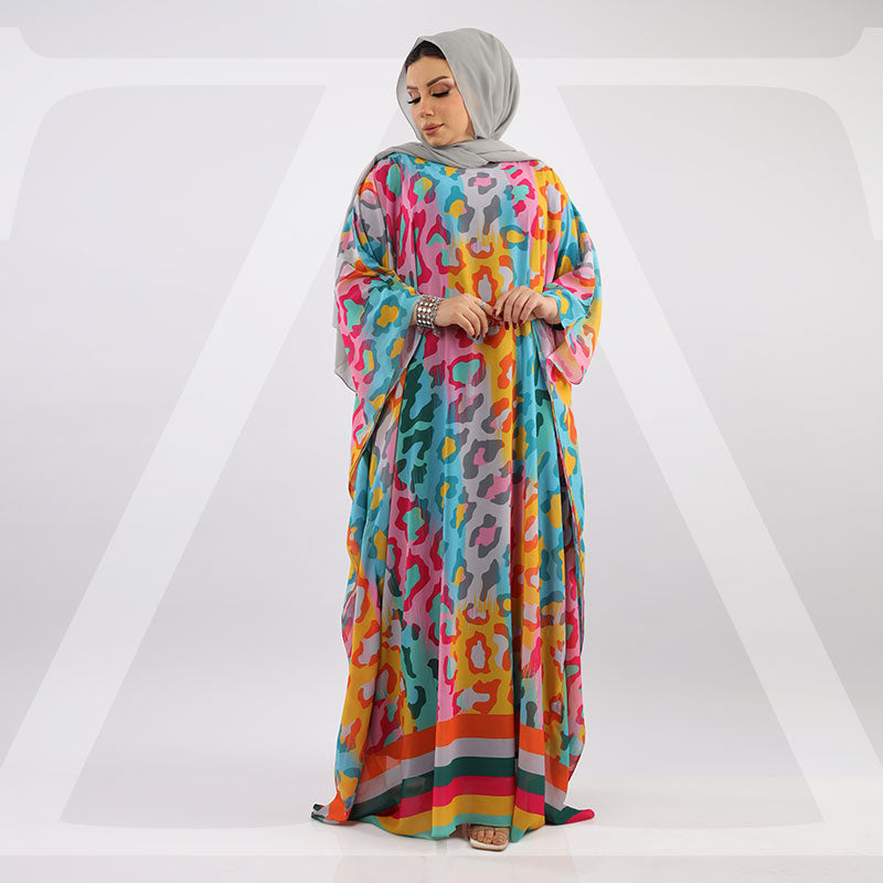 چلابية دبي شيفون - مطبوع