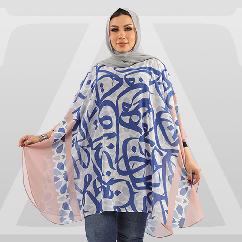 Chiffon Poncho - Printed