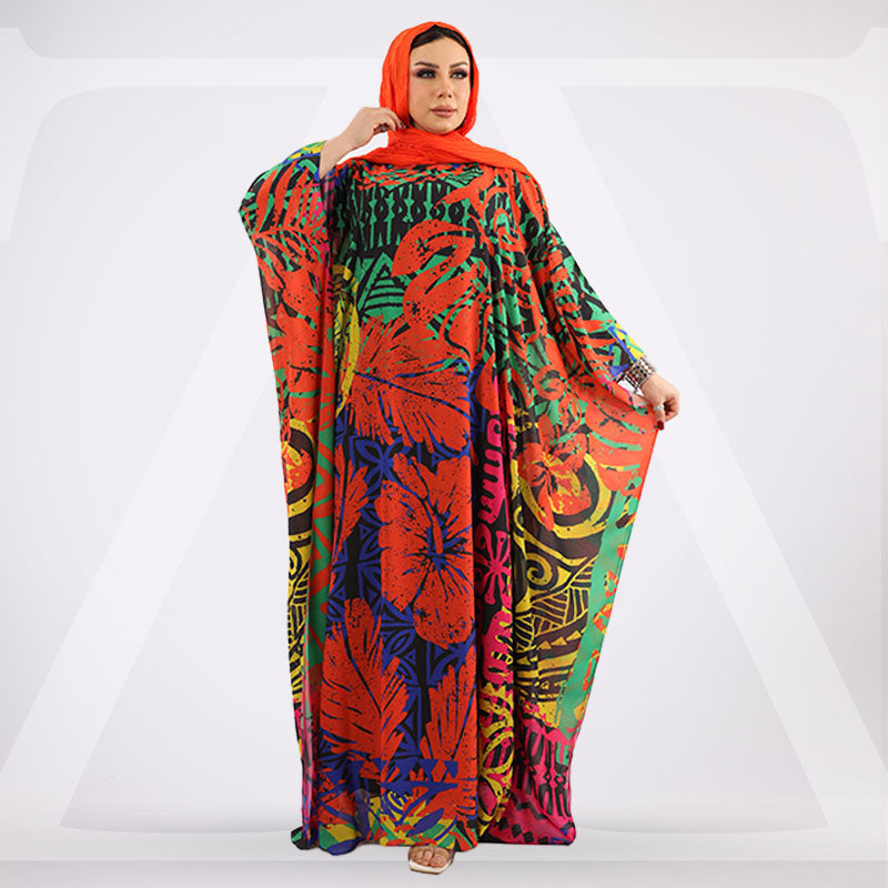 چلابية دبي شيفون - مطبوع