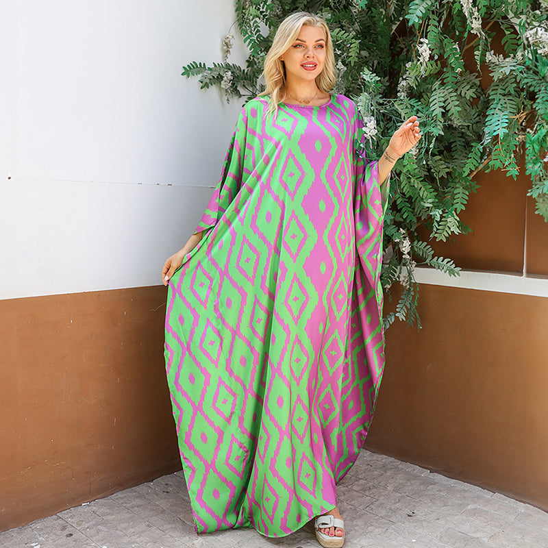 Dubai Silky Satin Jalabiya - Printed